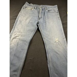 Vtg Levis 505 Jeans Mens 34 x 29 Regular Fit Light Blue ‎ Denim Distressed Y2K